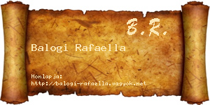 Balogi Rafaella névjegykártya